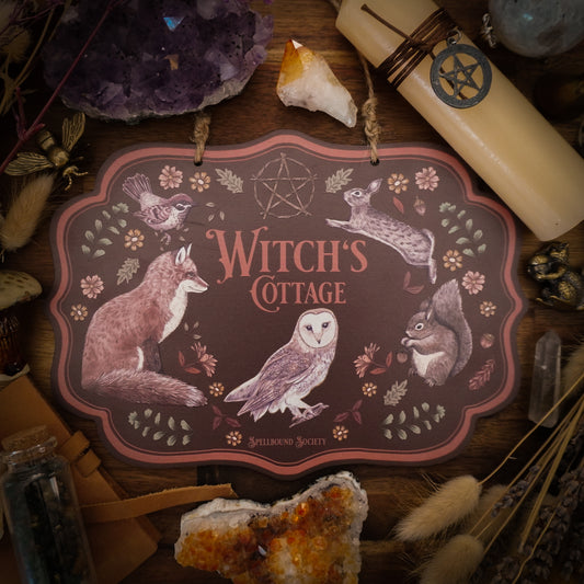 Woodland Animals Witch's Cottage Wall Sign